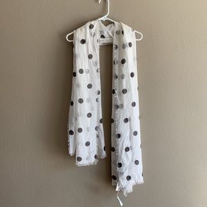 NWT❗️ LOFT White Scarf w Black Polka Dots